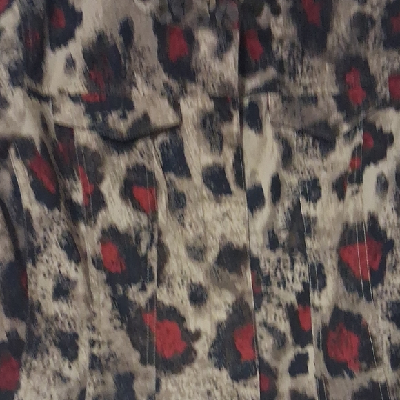 Ruby Rd. Red and Beige Animal Print Jacket - Picture 7 of 11
